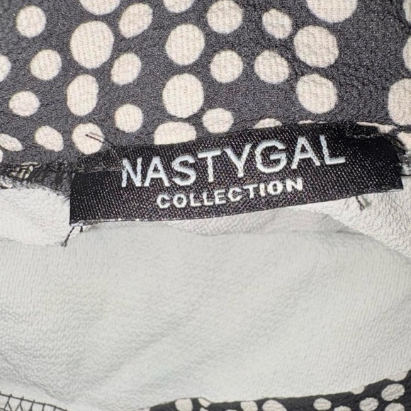 Nasty Gal Black and White Dot Asymmetrical Midi Skirt - Picture 3 of 3